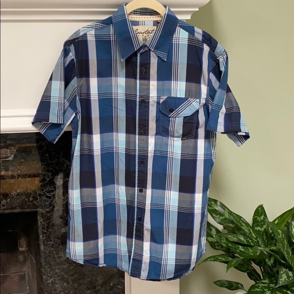 Coastal Blue Plaid S/S Button Down Shirt